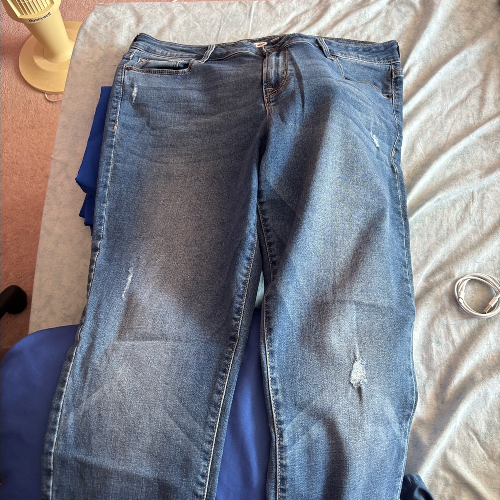 Stylish Distressed Old Navy Skinny Jeans High Rise